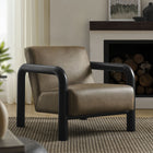 Modway Sereno Vegan Leather Accent Chair - Mushroom Black-Dense Foam Padding