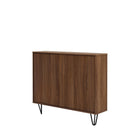 Nexera Slim 2-Door Storage Accent Cabinet - Floating And Wall Mount Bar - Walnut-Designed and made in Canada with CARB II/FSC Certified particle board and MDF materials.  Ships in 24-48H from order date. Assembly required