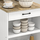 HOMCOM Bar Table with Storage - Grey Wood Effect-Melamine-coated frame ensures durability and support
