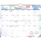 AT-A-GLANCE 2026 Watercolours Monthly Wall Calendar - 11-7/8" H x 14-7/8" W - English-Wall calendar features a beautiful watercolour design in a different colour each month