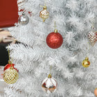 HOMCOM 6' Pencil Artificial Christmas Tree - White-Material: Plastic 