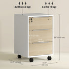 HOMCOM 3-Drawer Vertical Letter/A4 Filing Cabinet with Lock - Oak-Drawers are armed with full extension glides for easy access
