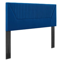 Modway Patience Channel Tufted Performance Velvet Full/Queen Headboard - Navy-Channel Tufted Full/Queen Headboard