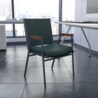 Flash Furniture HERCULES Series Heavy Duty Patterned Fabric Stack Chairs with Arms - Green - 4 Pack-Contemporary Style