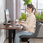 HOMCOM Armless 360-Degree Swivel Computer Desk Chair - Dark Grey-360 degree swivel seat and PU wheels allow easy movement on various flooring types