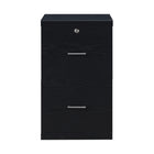 Office Star Alpine 2-Drawer Vertical Filing Cabinet - Black-Locking top drawer