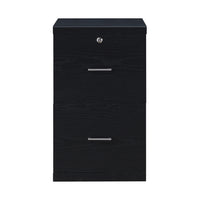 Office Star Alpine 2-Drawer Vertical Filing Cabinet - Black-Locking top drawer