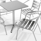 Flash Furniture 23.5" Square Aluminum Indoor-Outdoor Table Set with 4 Slat Back Chairs-Smooth Stainless Steel Table Top