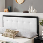 Modway Draper Tufted Fabric and Wood Twin Headboard - Black White-Rubberwood and MDF Veneer
