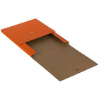 JAM Paper Vertical Snap Closure Portfolio - 12 1/8 x 9 x 1/2 - Orange Kraft-These portfolios feature a snap closure, keeping your items safe yet, allowing you to retrieve them in a snap