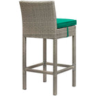 Modway Conduit Outdoor Patio Wicker Rattan Bar Stool - Light Gray Green - Set of 4-Water and UV Resistant
