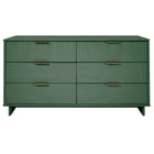 Manhattan Comfort Granville 55.04" Modern Double Wide Dresser - Sage Green-Modern- Contemporary with a taste of Glam - Double Wide Dresser for Bedroom Use.