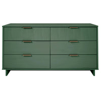 Manhattan Comfort Granville 55.04" Modern Double Wide Dresser - Sage Green-Modern- Contemporary with a taste of Glam - Double Wide Dresser for Bedroom Use.