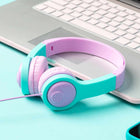 JLab JBuddies Gen2 Folding Wired Headphones - Pink/Teal-Compatible with today's top mobile devices, tablets and DVD players