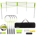 Triumph 4-Square Volleyball/Badminton Combo-UNIQUE GAME PLAY - This 20’ x 20’ 4 Square net raises to regulation volleyball net height (7’-4”) and lowers to regulation badminton net height (5’-1”). Transition between games quickly with easy spring clip connectors for quick pole adjustments. Full assembly and game rules included