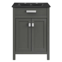 Modway Laguna 24" Bathroom Vanity - Grey/Black-Modern Bathroom Vanity