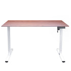 Ezywork 60" Electric Height Adjustable Standing Desk - White Frame / Dark Walnut Table Top-Weight Capacity: 154 lbs