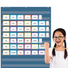 Teacher Created Resources 10 Pocket Chart - 34" x 44" - Slate Blue-Pocket chart measures 28" x 28".