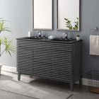 Modway Render 48" Double Sink Bathroom Vanity - Charcoal/Black-Walnut Grain Vanity
