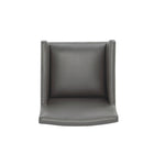Manhattan Comfort Anna Square 22.83" Modern Faux Leather Upholstered Dining Armchair - Pewter-26" L x 23" W x 32.68" H
