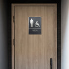 Futech Man and Handicap with Braille Washroom Sign - Grey - 2 Pack-Adhesive Application included to mount
