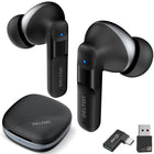 Delton T50 Wireless Earbuds with 4 ENC Microphone and USB Type-A/C Dongle - Black-These wireless earbuds for android deliver seamless connectivity with USB dongle Type-A & Type-C options.
