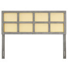 Modway Luana Cane Queen Headboard - Grey-Woven Cane Rattan