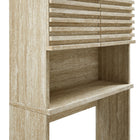 Modway Render Over the Toilet Faux Travertine Bathroom Storage Cabinet - Travertine-Faux Travertine Laminate
