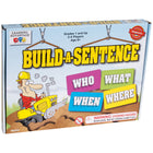 Learning Advantage Build-A-Sentence-HOW TO PLAY -- Players spin the spinner to collect cards by color. Each complete sentence scores 5 points. When all the cards are gone, the player with the most points wins!