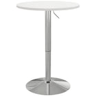 HOMCOM Round Bar Table 360° Swivel Top and Steel Base - White-Pneumatic lift mechanism enables height adjustment from 27.2" (69cm) to 35.8" (91cm)
