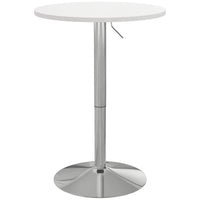 HOMCOM Round Bar Table 360° Swivel Top and Steel Base - White-Pneumatic lift mechanism enables height adjustment from 27.2" (69cm) to 35.8" (91cm)