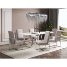 Manhattan Comfort Element 19.68" Modern Velvet Upholstered Dining Chair - Champagne-Open Industrial Design Stainless Steel Metal Frame Base with Chrome Finish
