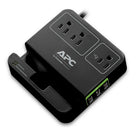 APC Essential SurgeArrest Surge Protector and Charging Station, 3 Outlets, 3 USB Charging Ports - Black-3 Outlets