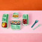 b.box Silicone Bento Buddy Lunchbox - Forest-Spill-proof – high sides prevent the movement of food between sections