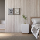 Nexera Side Table Nauraa - Natural Maple & White-Designed and made in Canada with CARB II/FSC Certified particle board and MDF materials
