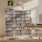 HOMCOM 8-Tier Media Storage Cabinet - White-Colour: White