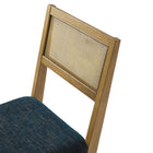 Modway Nimba Faux Rattan Fabric Dining Chairs - Heathered Weave Azure - 2 Pack-10