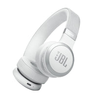 JBL Live 670NC On-Ear Headphones - White-Along with powerful JBL Signature Sound, the 40mm drivers offer immersive JBL Spatial Sound that turns any stereo content from any device into virtual surround sound.