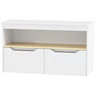 Qaba Kids Bookshelf with 2 Drawers - White-Ample space for toys, books, and clothes
