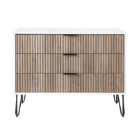 Manhattan Comfort DUMBO 35.19" Modern Dresser - White and Grey-Modern-Contemporary with a taste of Glam - Dresser for Bedroom and Living Room Use.