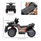 Aosom 6V Kids Electric Ride-On ATV with Music - Black-Quality, rechargeable battery and charger, included in the package 