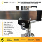 Mobile StairLift HyperLite Stair Chair Lightweight Portable Aluminum Evacuation Medical Transport - 350 lb Capacity-Includes a detachable safety patient belt for secure transfers