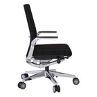 Nightingale NLC Mid Back Conference Chair With Flip Up Arm - Black-Flip-up polished aluminum arm with polyurethane arm pads for easy access. Arm easily clicks into vertical or horizontal position