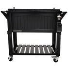 Permasteel 80 Quart Furniture Style Patio Cooler - Black -80 QT Antique Rolling Patio Cooler