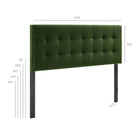 Modway Lily Stain-Resistant Performance Velvet Queen Size Headboard - Moss Green-Queen Size Headboard