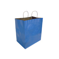 Reliabag Paper Bags - Twist Handles - 14" W x 10" D x 15.75" H - Navy - 50 Pack-Made by the premium navy kraft paper with the re-enforced flat bottom