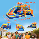 Qaba Inflatable 8-in-1 Bouncy Castle for Kids with Slide, Pool (Ball Pit), Climbing Wall, Blower-Made with 840D & 420D Oxford fabric and double-stitched seams for safety
