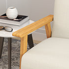 HOMCOM 45" Loveseat Sofa with Rubber Wood Legs - Beige-Button tufting pattern adds modern style in your home