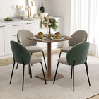 HOMCOM 27.6" Square Dining Table with Wood-Effect Top for 4 - Dark Brown-Rounded corners for safety help prevent injuries during use