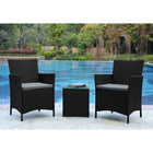 Manhattan Comfort Imperia Modern Patio 2-Person Seating Group 3-Piece Set with End Table - Grey-End Table Dimensions Measure: 15.75" Width, 15.75" Depth, 16.93" Height